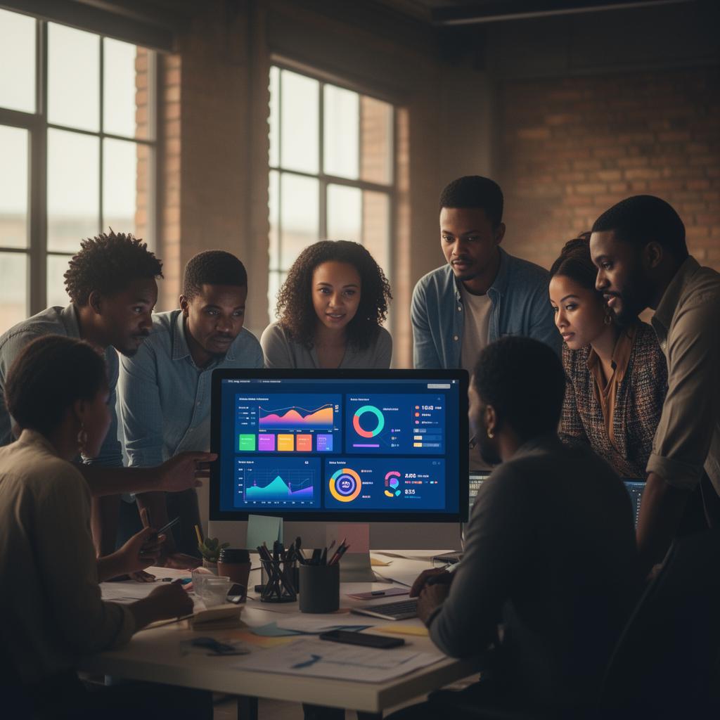 Plus27 Digital team collaborating on analytics dashboards